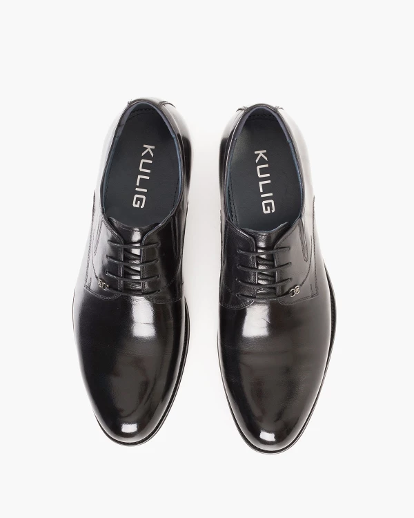 Czarne półbuty wizytowe lakierowane ze skóry naturalnej 3