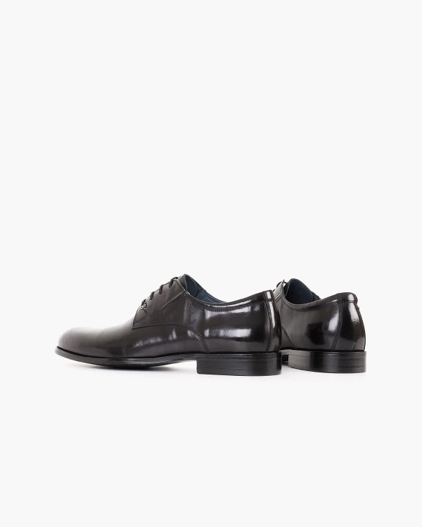 Czarne półbuty wizytowe lakierowane ze skóry naturalnej 4