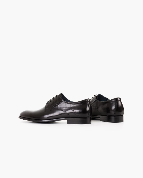 Czarne półbuty męskie wizytowe lakierowane 4