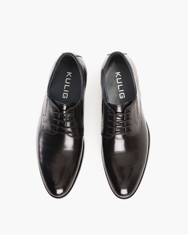 Czarne półbuty męskie wizytowe lakierowane 3