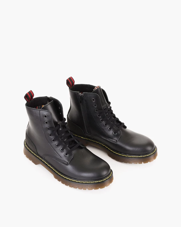 Czarne trzewiki damskie martensy z naturalnej skóry licowej 5