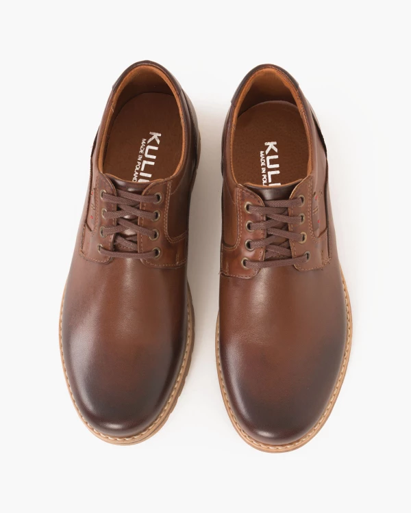 Brązowe półbuty męskie skórzane 071 -167-BRAZ