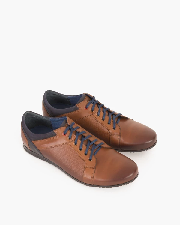 Brązowe półbuty męskie skórzane 015 0961-BCJ