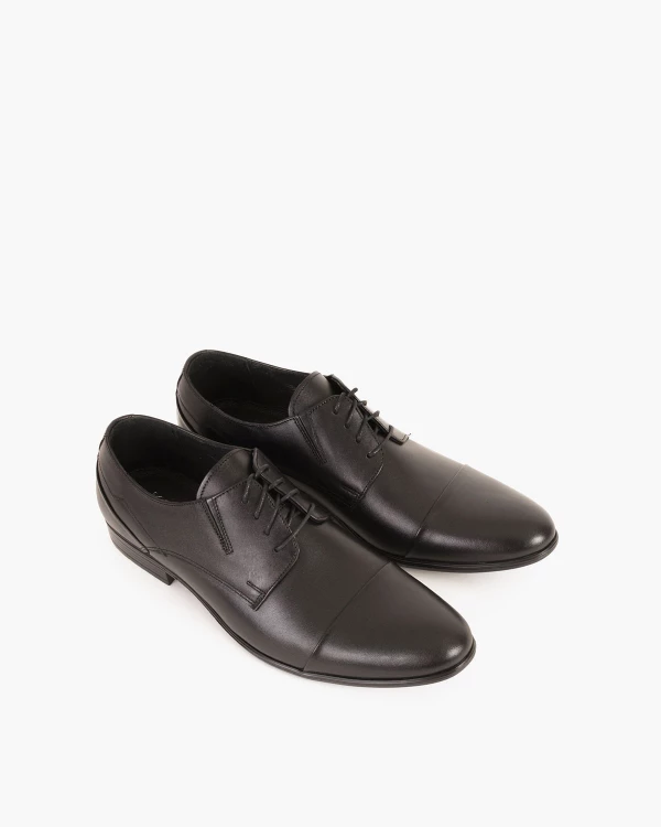 Czarne półbuty wizytowe skórzane 081