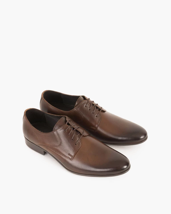 Brązowe półbuty wizytowe skórzane 081