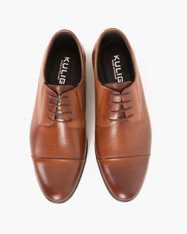 Brązowe półbuty wizytowe skórzane 081