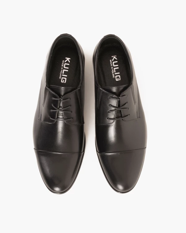 Czarne półbuty wizytowe skórzane