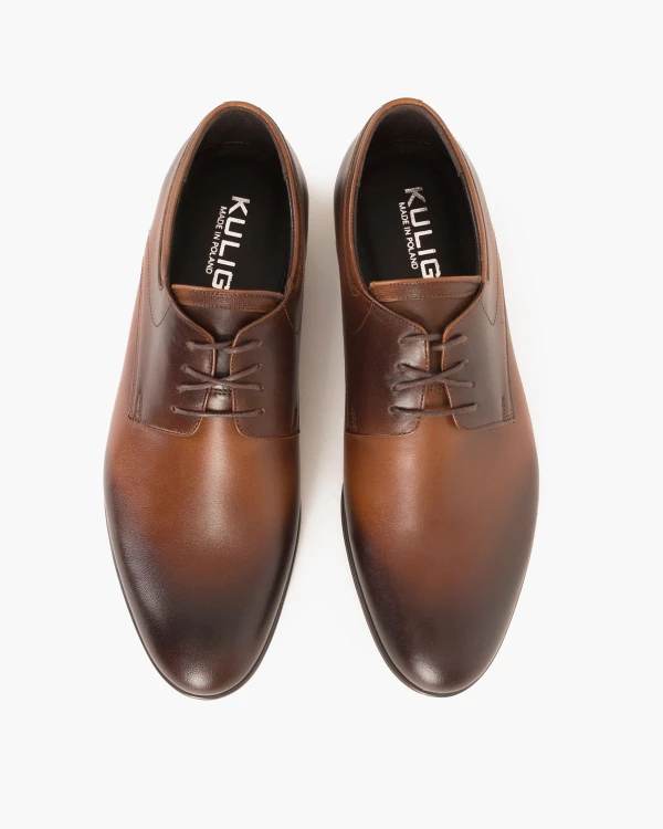 Brązowe półbuty wizytowe skórzane