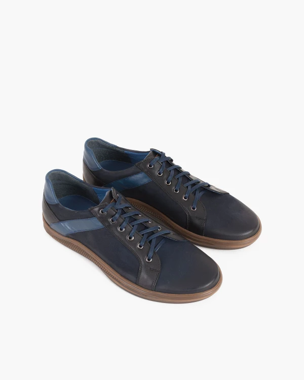 Granatowe półbuty męskie nubukowe