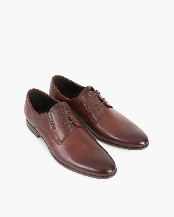 Brązowe półbuty wizytowe skórzane