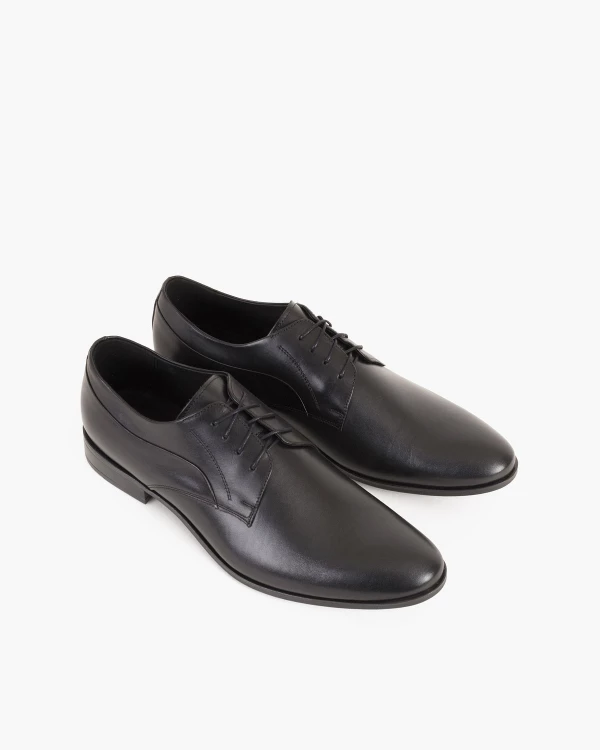 Czarne półbuty wizytowe skórzane