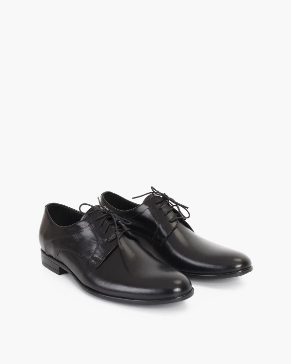 Czarne półbuty wizytowe skórzane 3