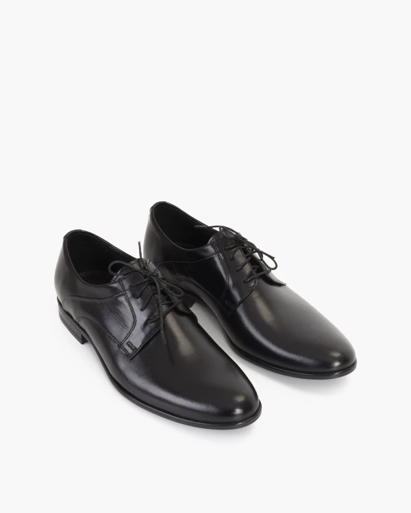 Czarne półbuty wizytowe skórzane