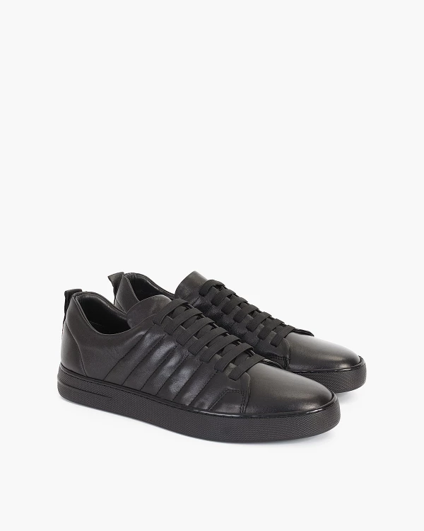 Czarne trampki męskie skórzane 2