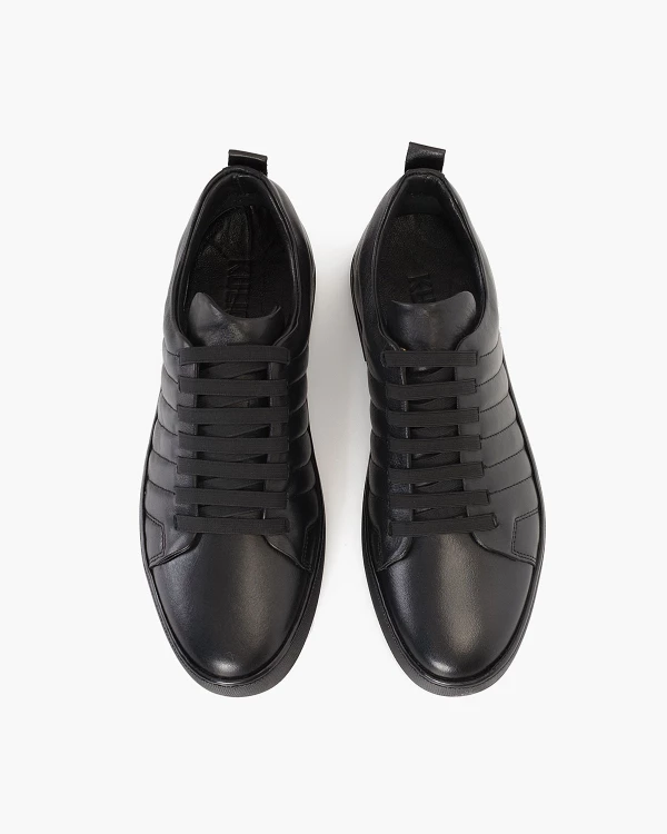 Czarne trampki męskie skórzane