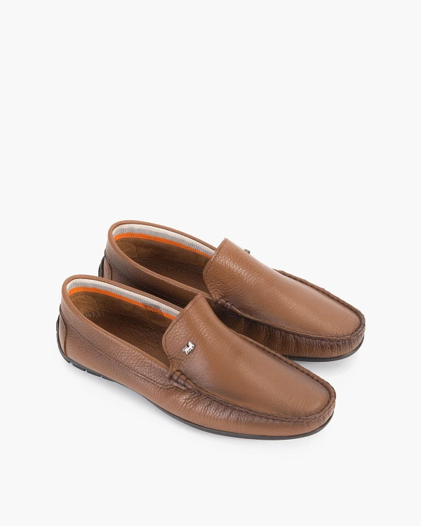 Brązowe mokasyny męskie skórzane