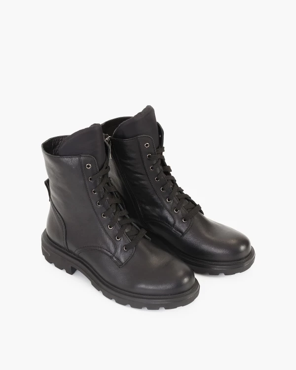 Czarne trzewiki damskie skórzane 5