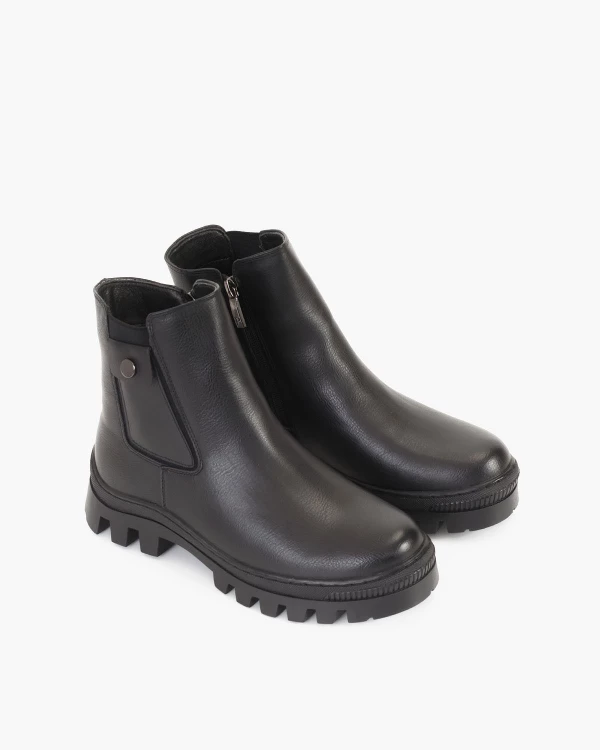 Czarne botki ze skóry ekologicznej 5