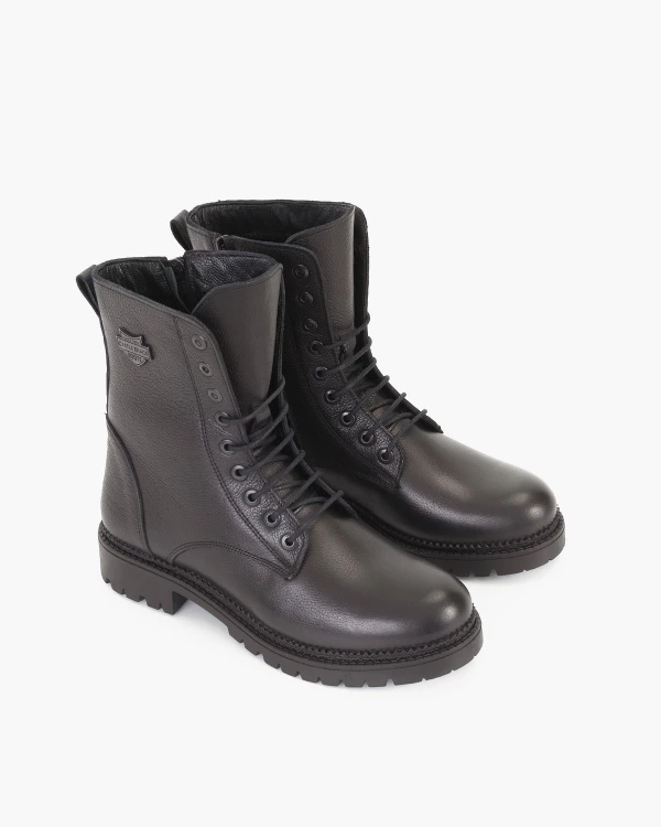 Czarne trzewiki damskie skórzane 5