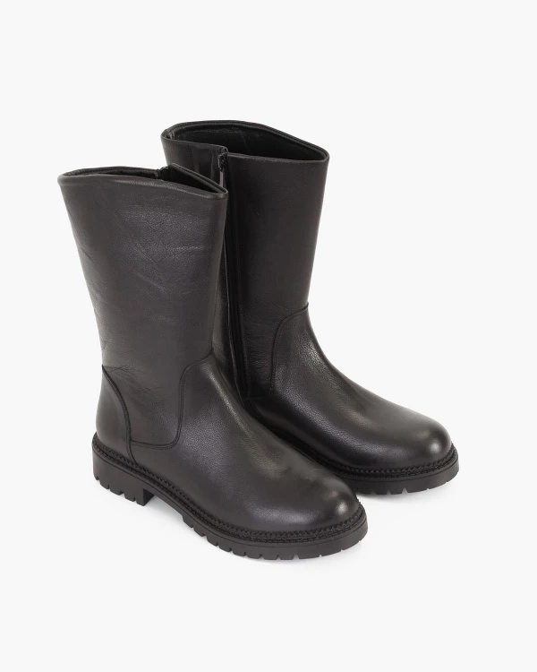 Czarne botki skórzane 5