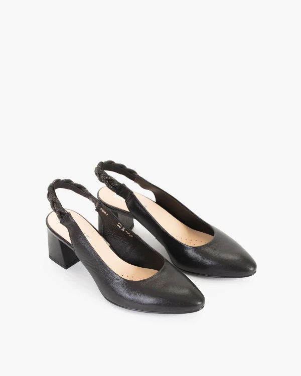 Czarne sandały damskie skórzane na klocku 5