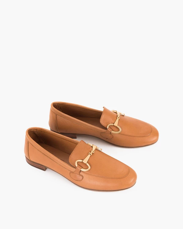 Rude mokasyny damskie skórzane z klamrą 5