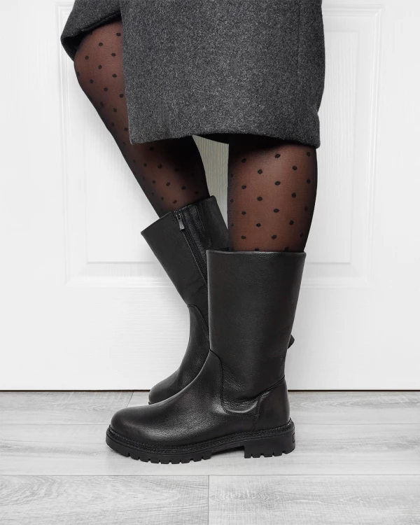 Czarne botki skórzane