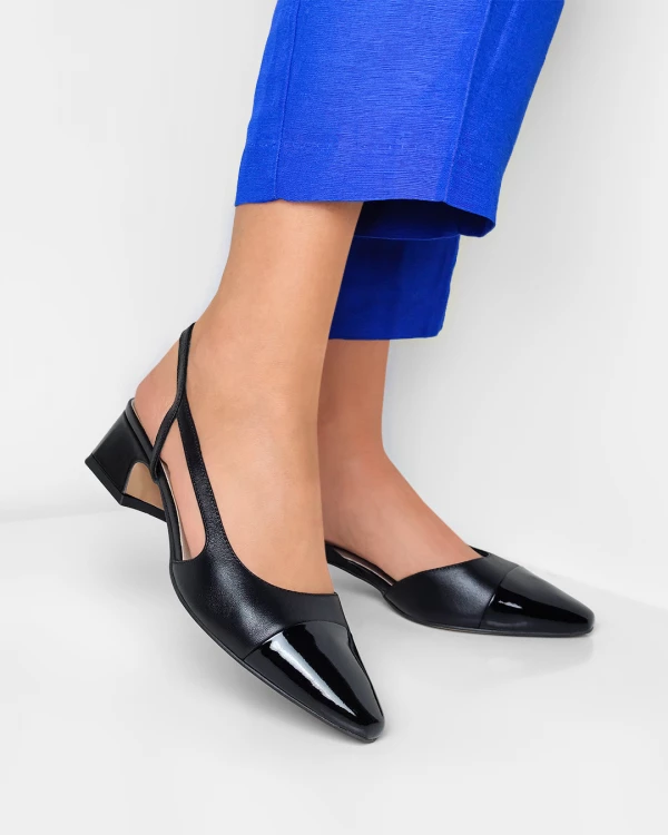 Czarne sandały damskie skórzane na klocku