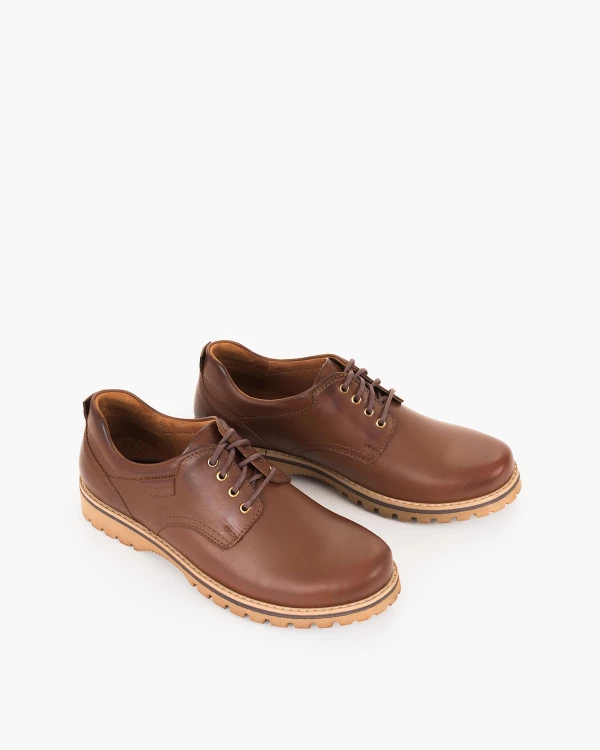 Brązowe półbuty męskie skórzane 071