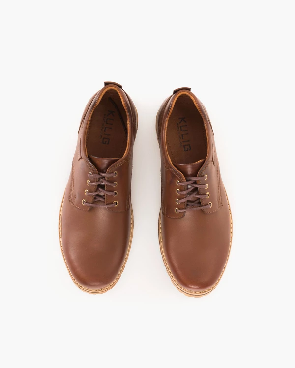 Brązowe półbuty męskie skórzane 071 3