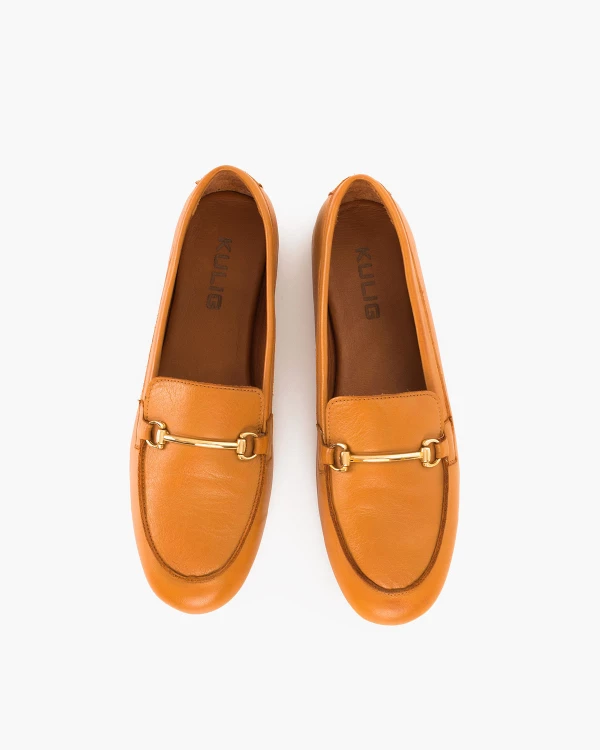 Rude mokasyny damskie ze skóry naturalnej z klamrą 3