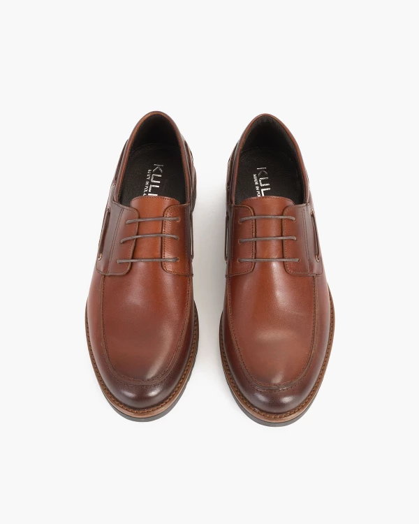 Brązowe półbuty męskie skórzane 3