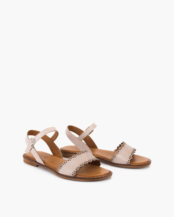 Szare sandały damskie ze skóry licowej 2