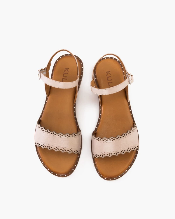 Szare sandały damskie ze skóry licowej 3