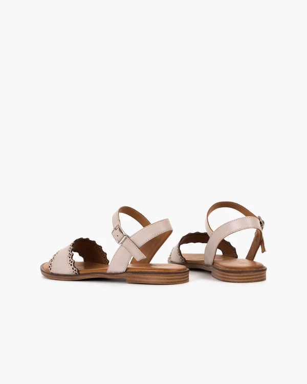 Szare sandały damskie ze skóry licowej 4