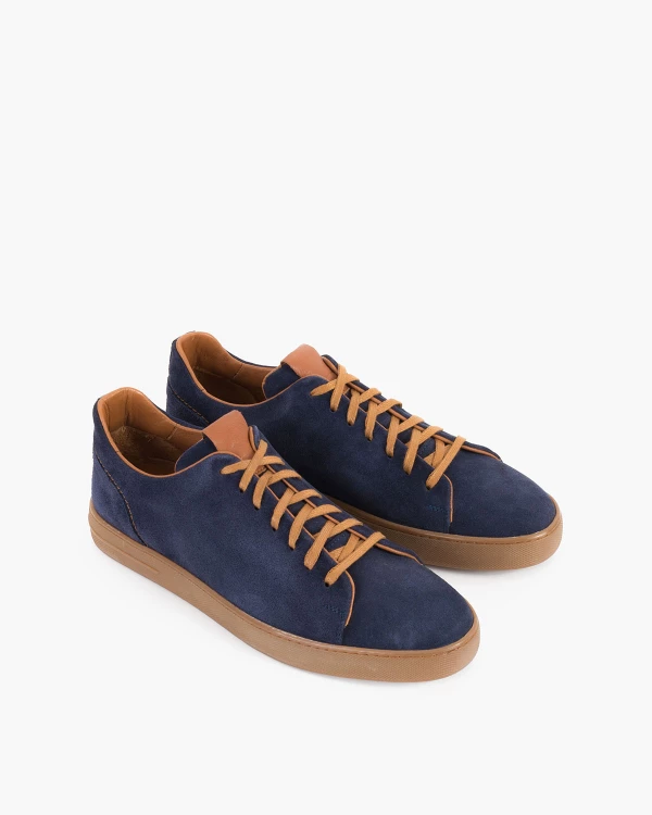 Granatowe trampki męskie zamszowe